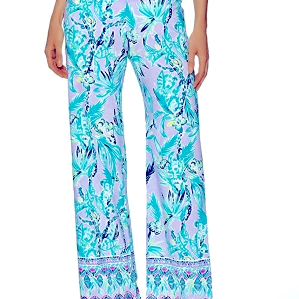 Lilly Pulitzer NWT 33" Bal Harbour Palazzo Pants Its Impawsible $128 Size 2XS - Picture 4 of 10